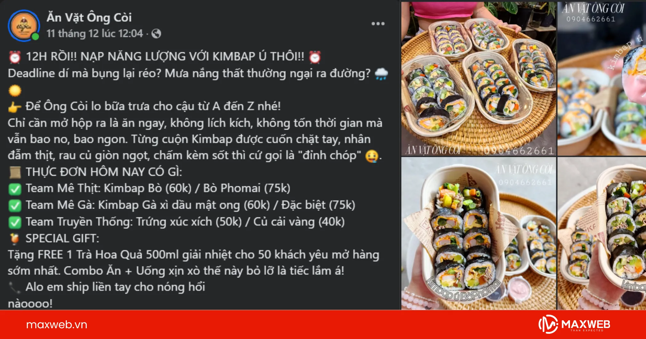 Mẫu bài viết quảng cáo đồ ăn vặt theo thời gian