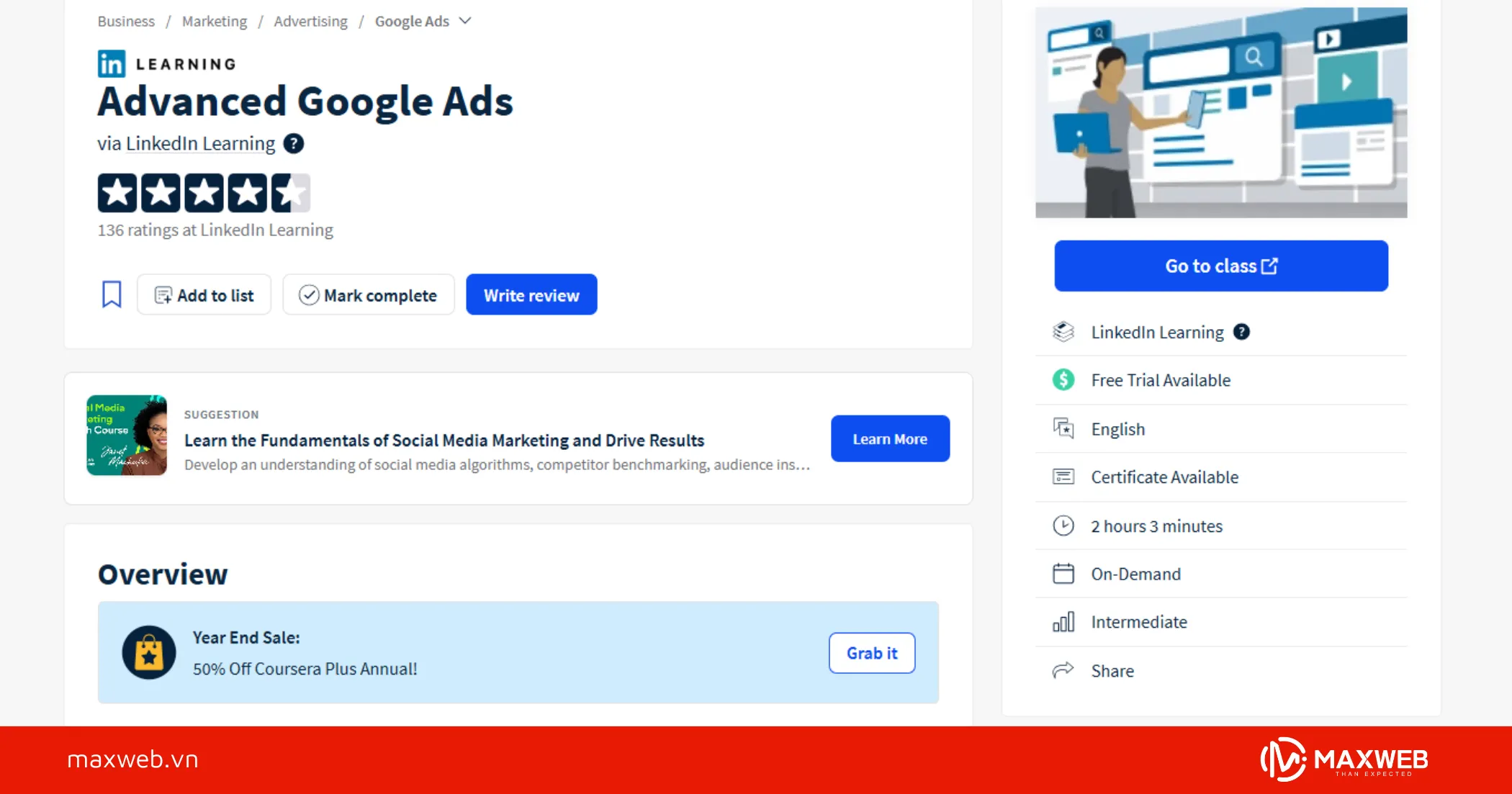 Khóa học Google Ads nâng cao của LinkedIn Learning