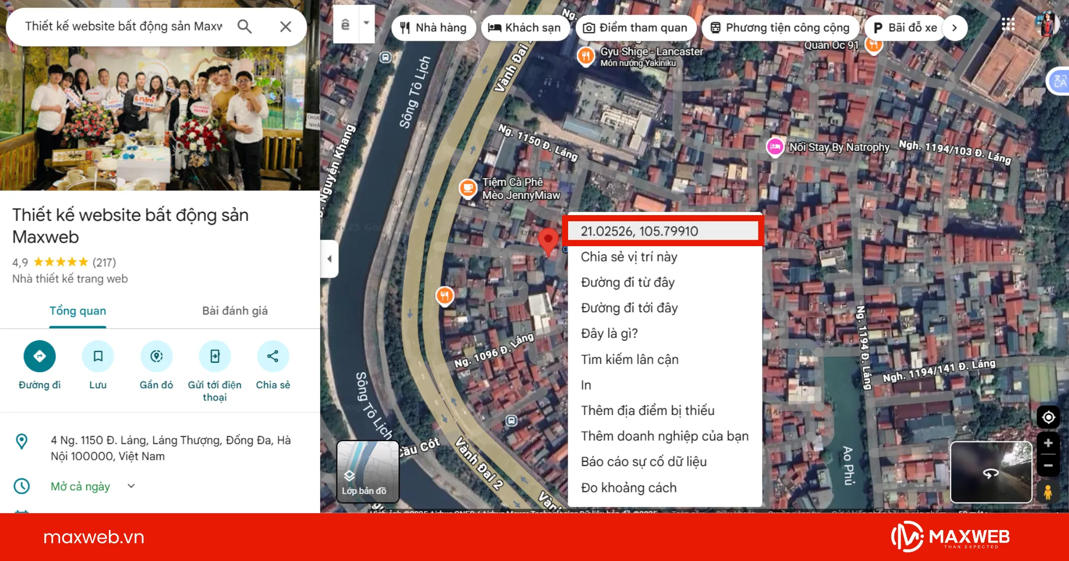 Lấy tọa độ để sử dụng