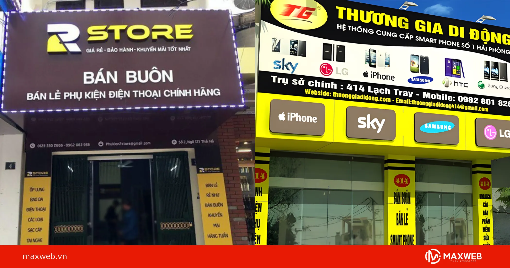 Biển quảng cáo cửa hàng điện thoại làm bằng mica xuyên sáng