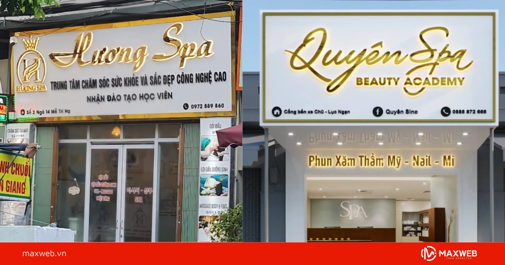 Biển hiệu spa đẹp chữ nổi mica