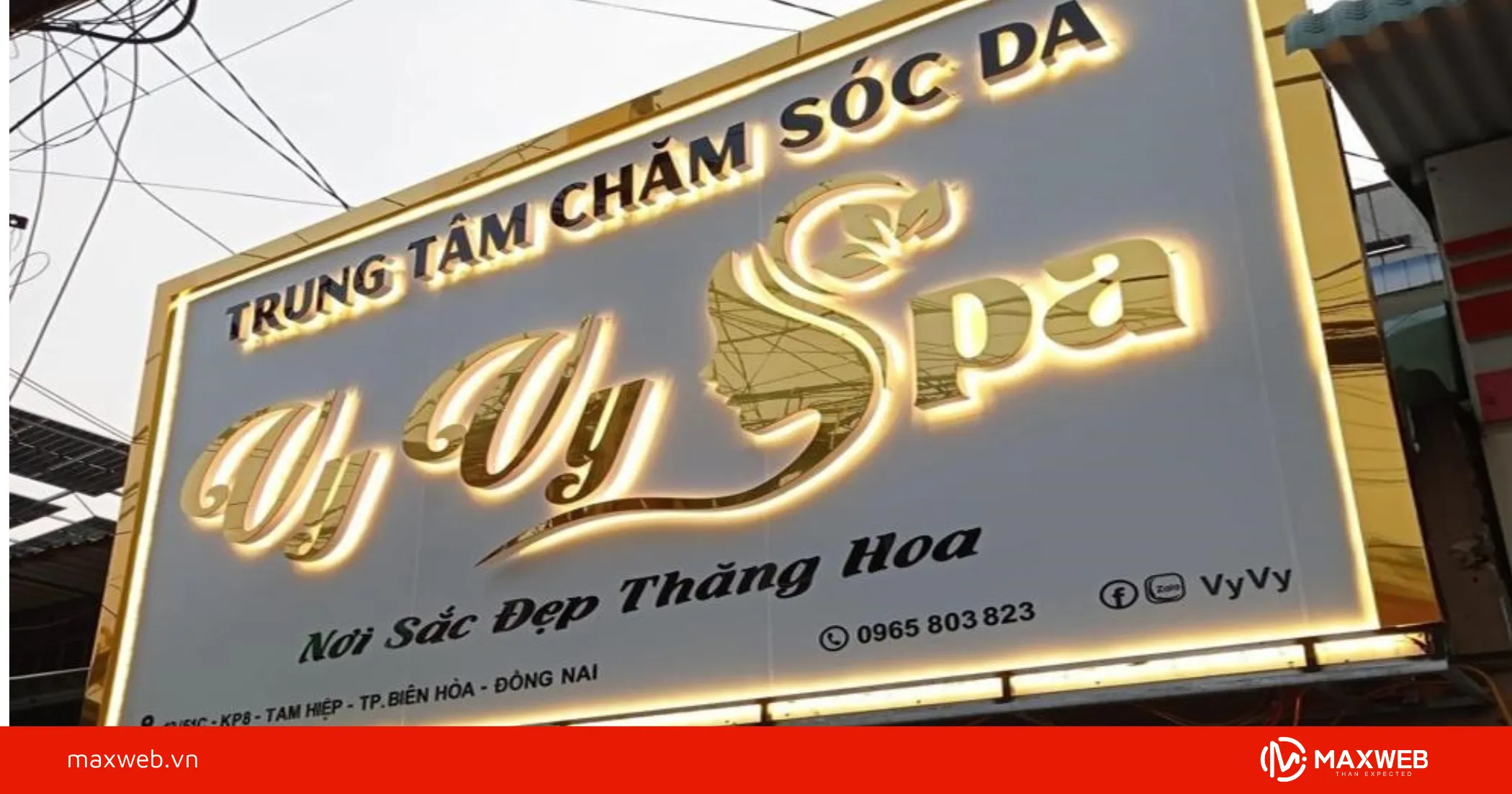 Biển hiệu spa đẹp chữ nổi mica