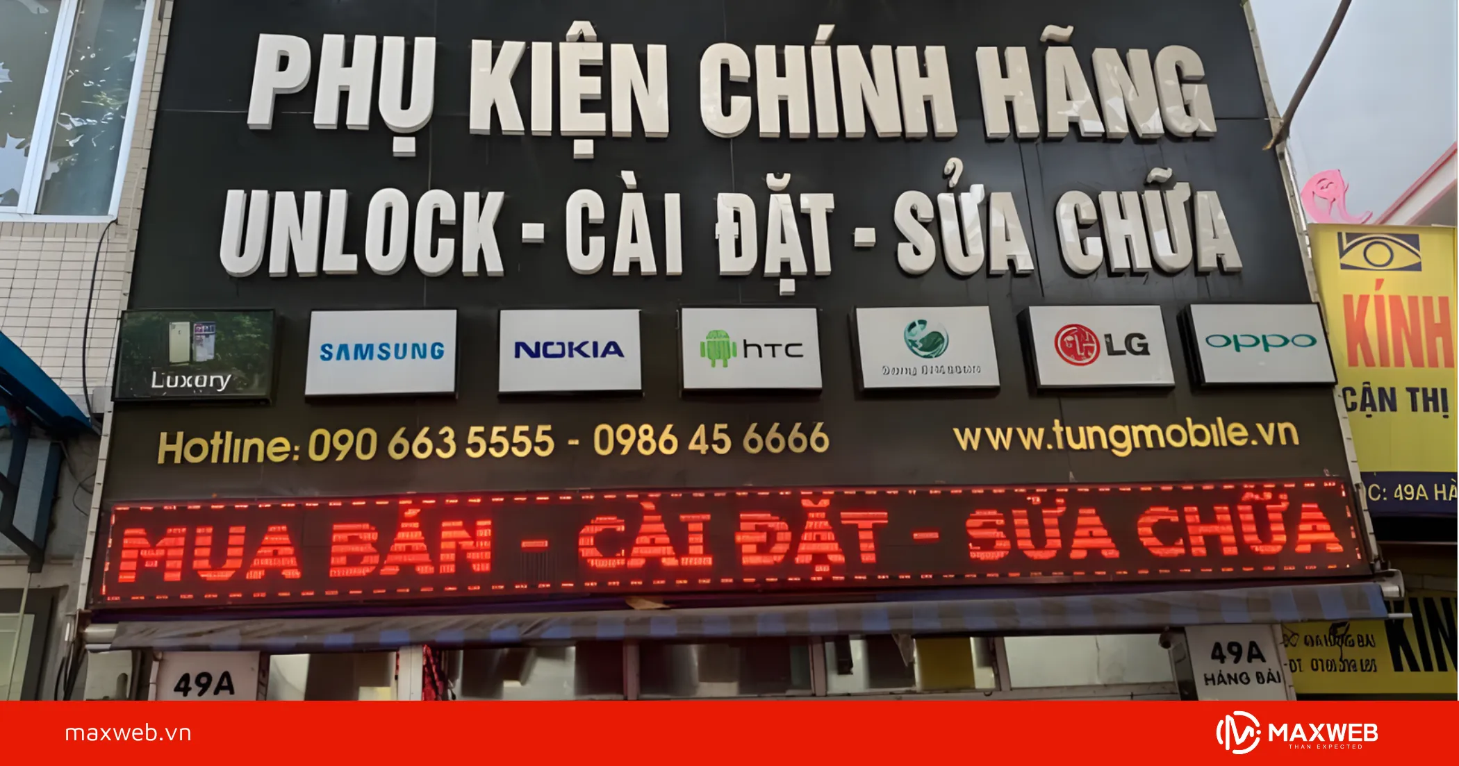 Biển quán điện thoại kinh doanh bán - sửa - phụ kiện