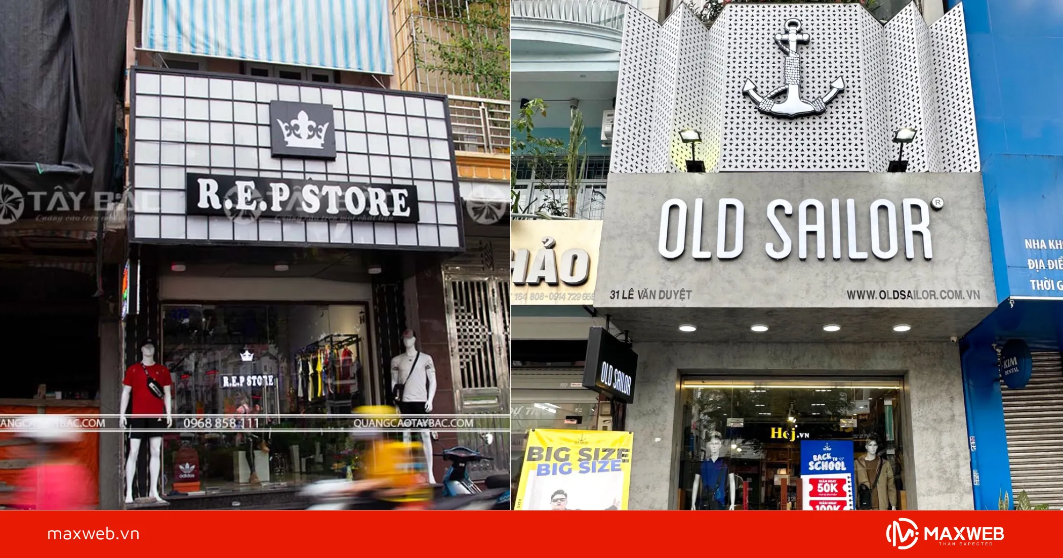 Bảng hiệu shop quần áo nam