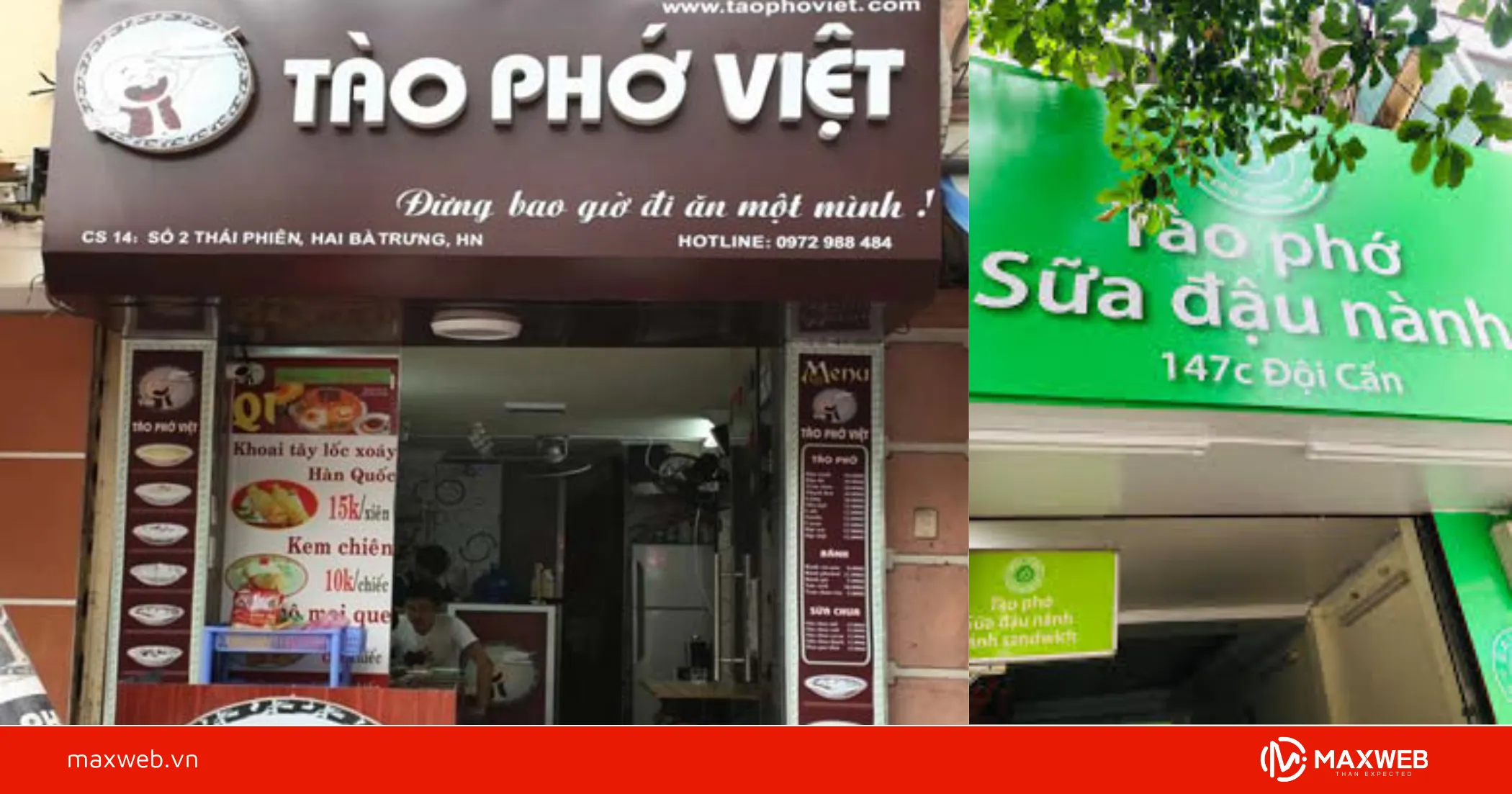 Biển quảng cáo dành cho quán tào phớ