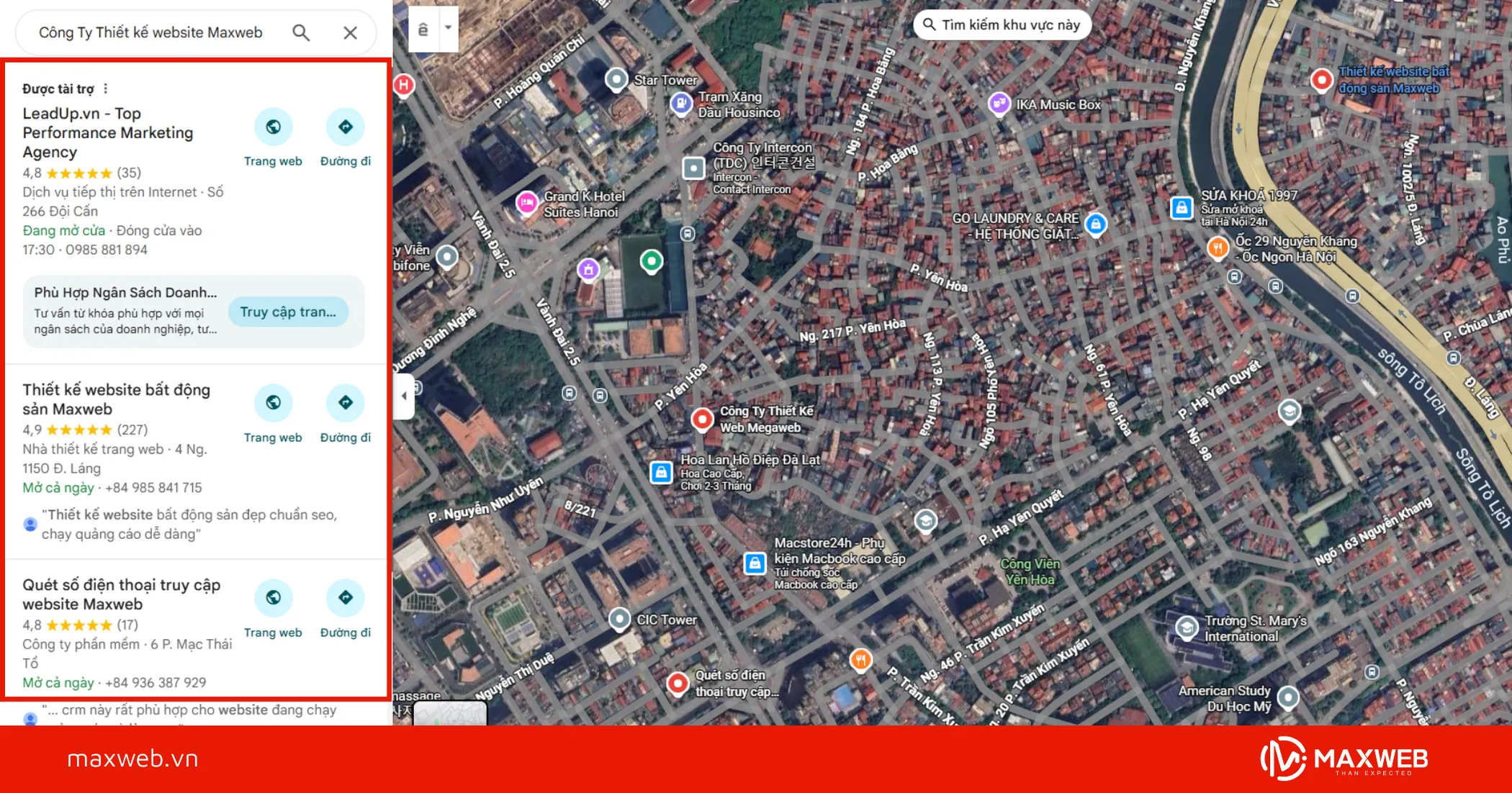 Quảng cáo tìm kiếm vị trí (Google Maps Ads)