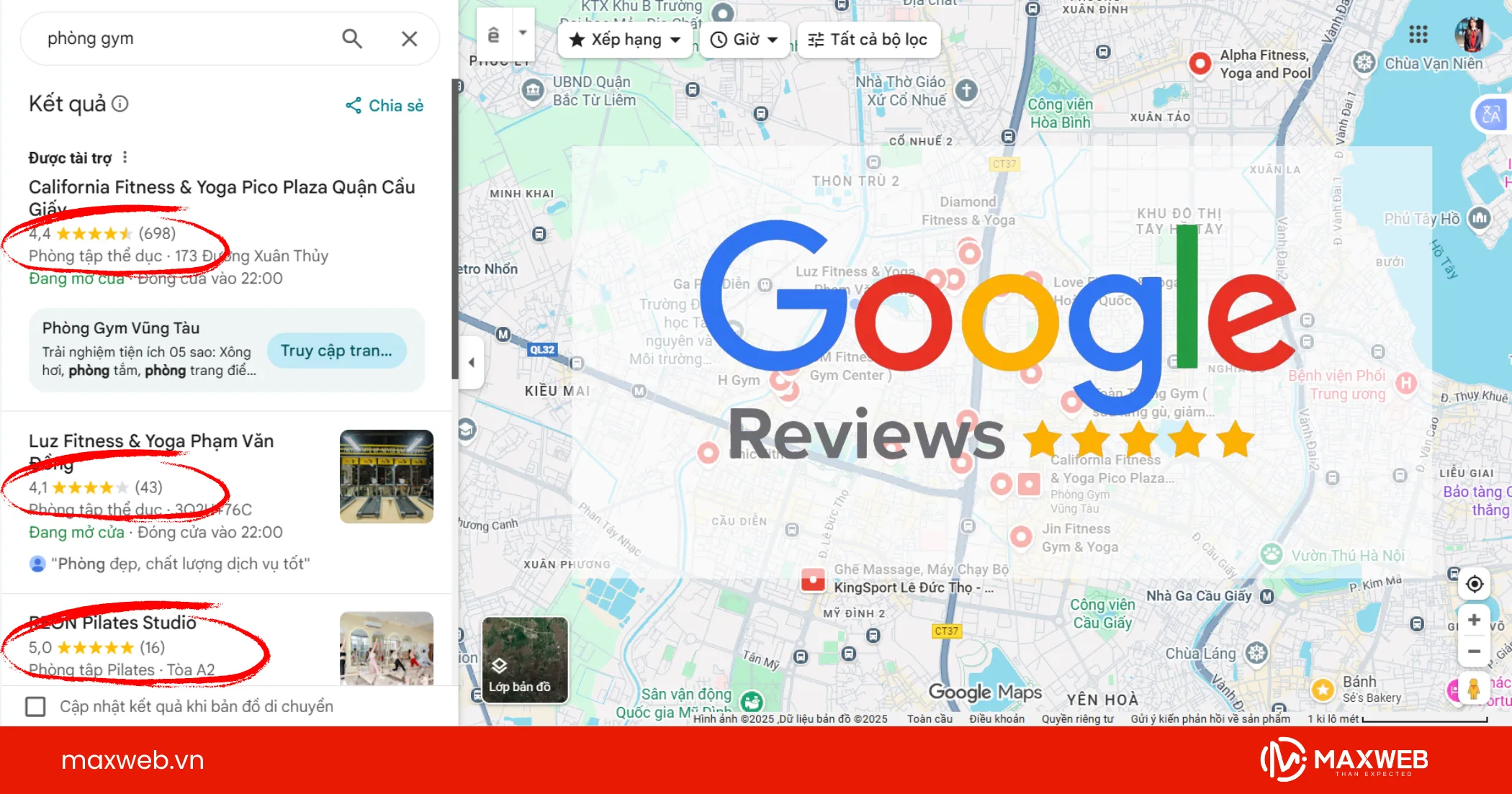 Dịch vụ Review Map của Maxweb 