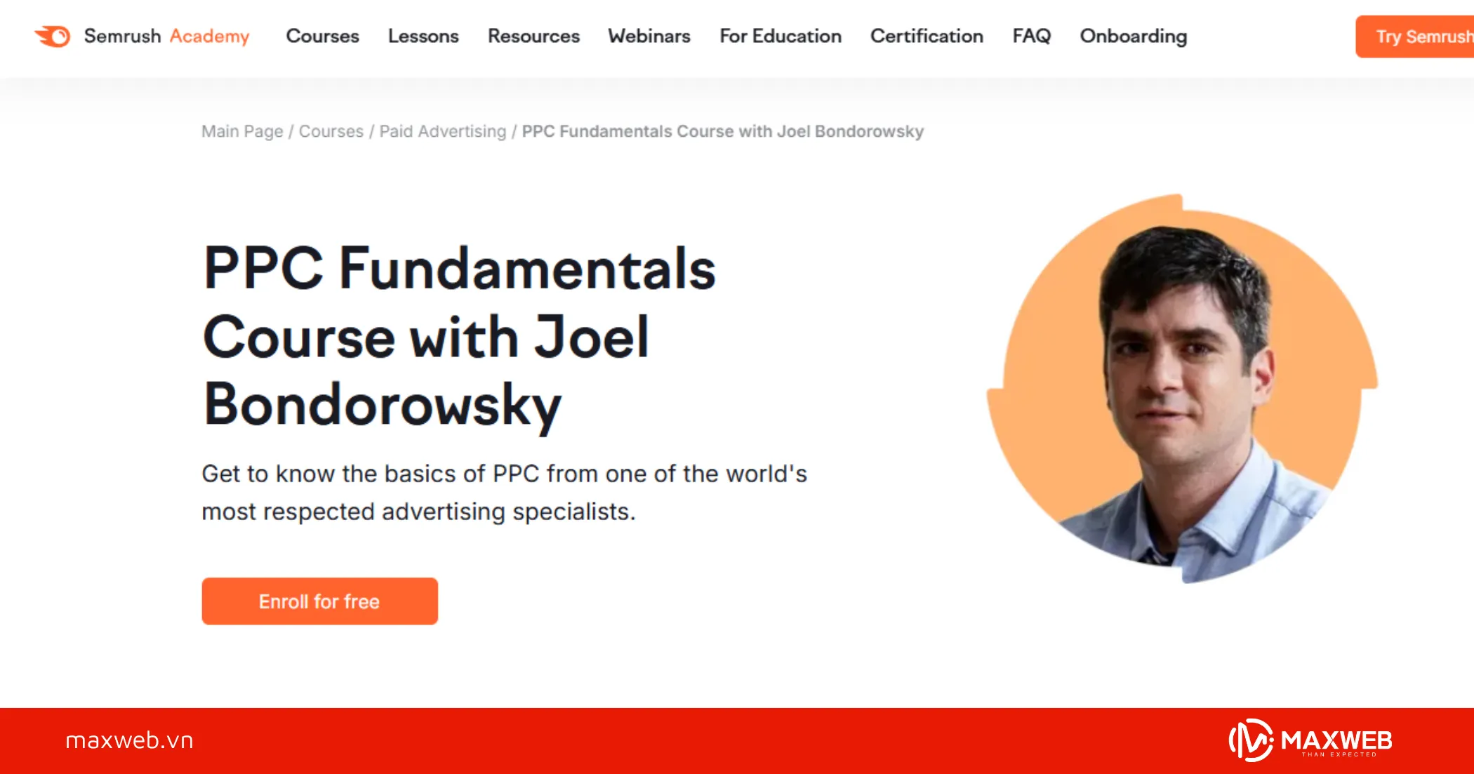 PPC Fundamentals của Semrush Academy