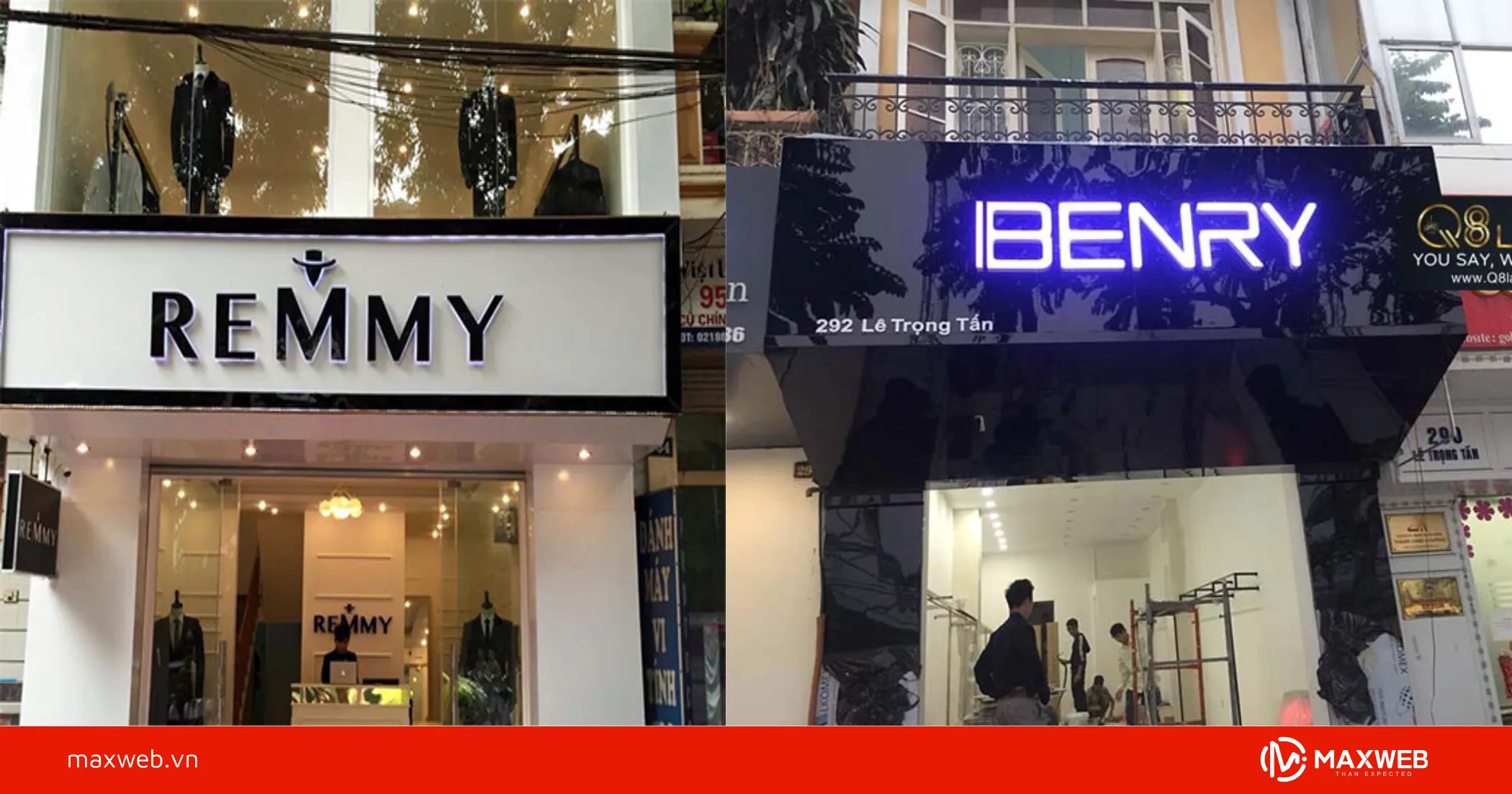 Biển quảng cáo shop quần áo tối giản