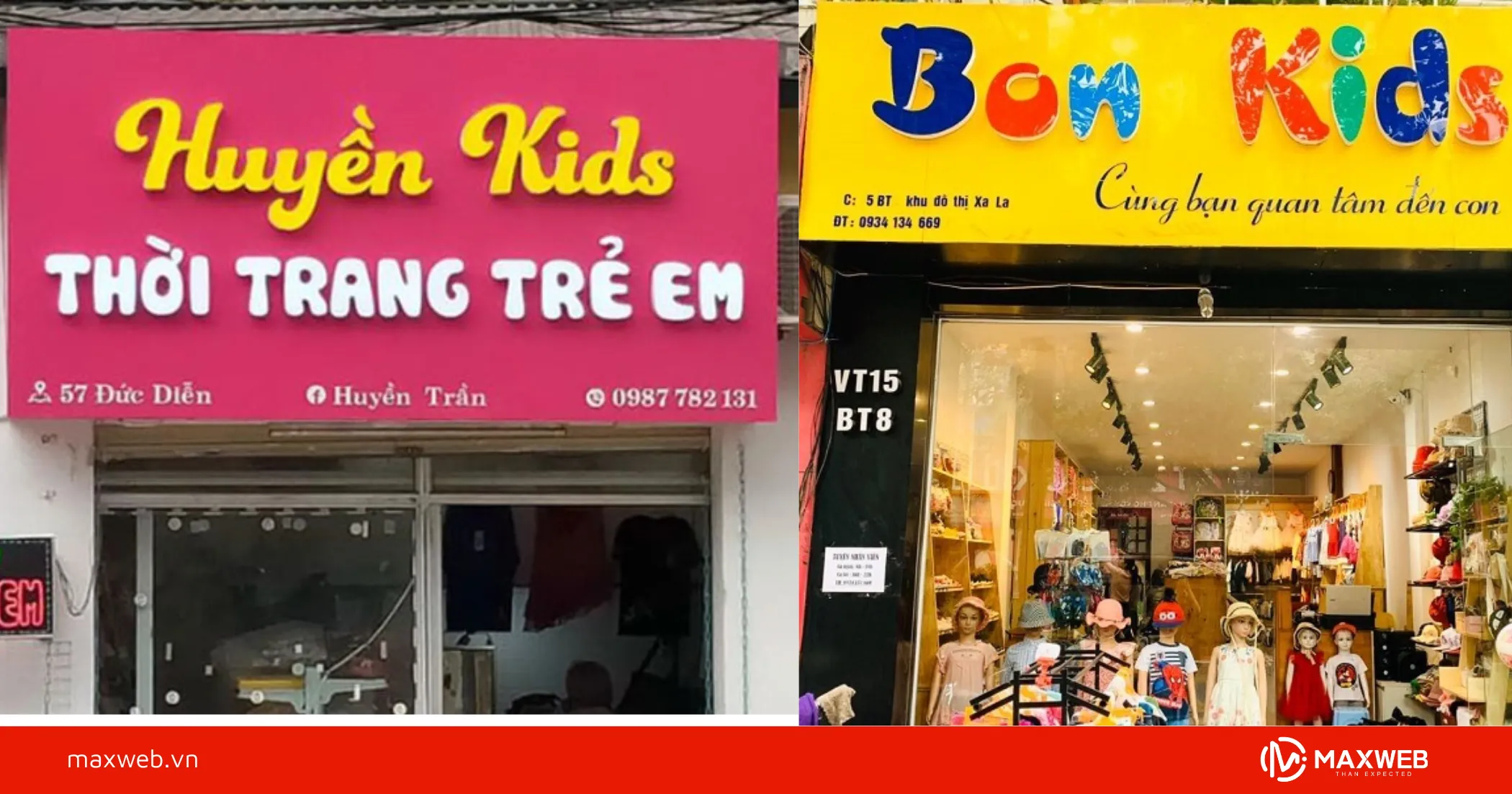 Mẫu biển shop quần áo trẻ em