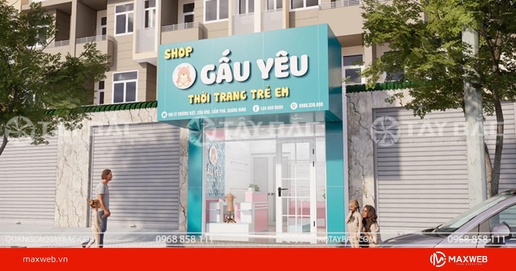 Mẫu biển shop quần áo trẻ em
