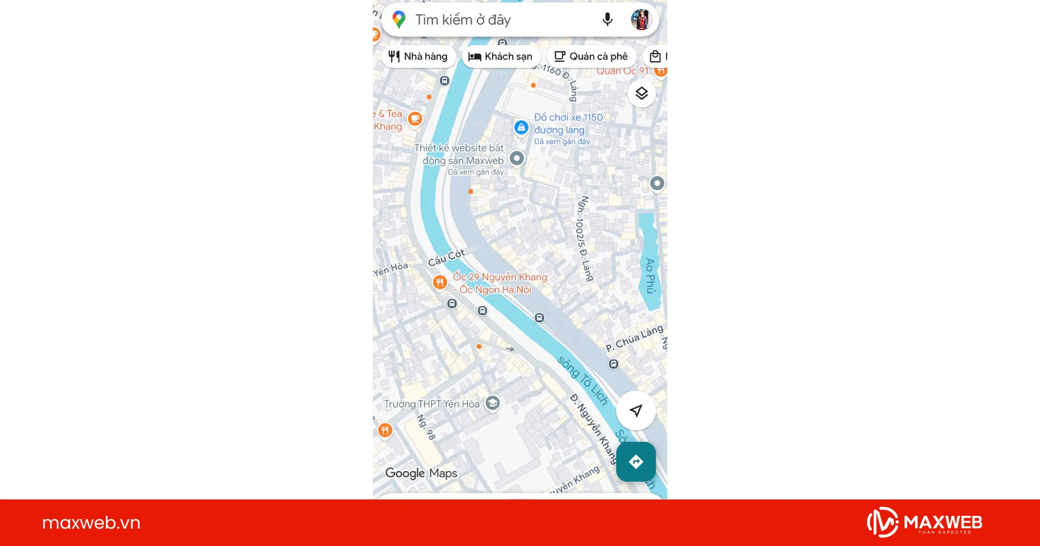 Mở ứng dụng Google Map trên iphone