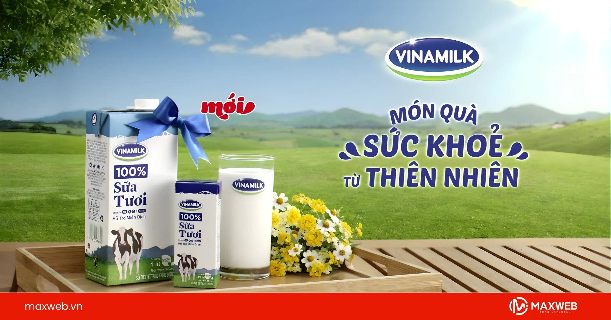 Quảng cáo sản phẩm sữa của Vinamilk.