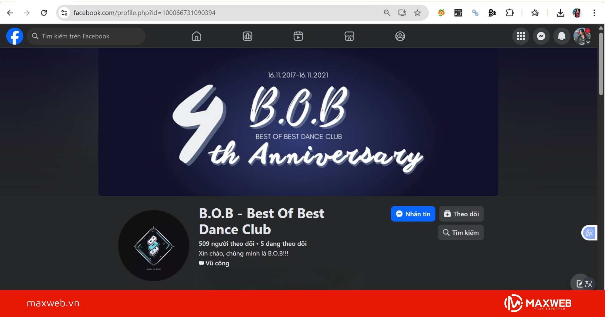 Tìm Fanpage muốn lấy ID