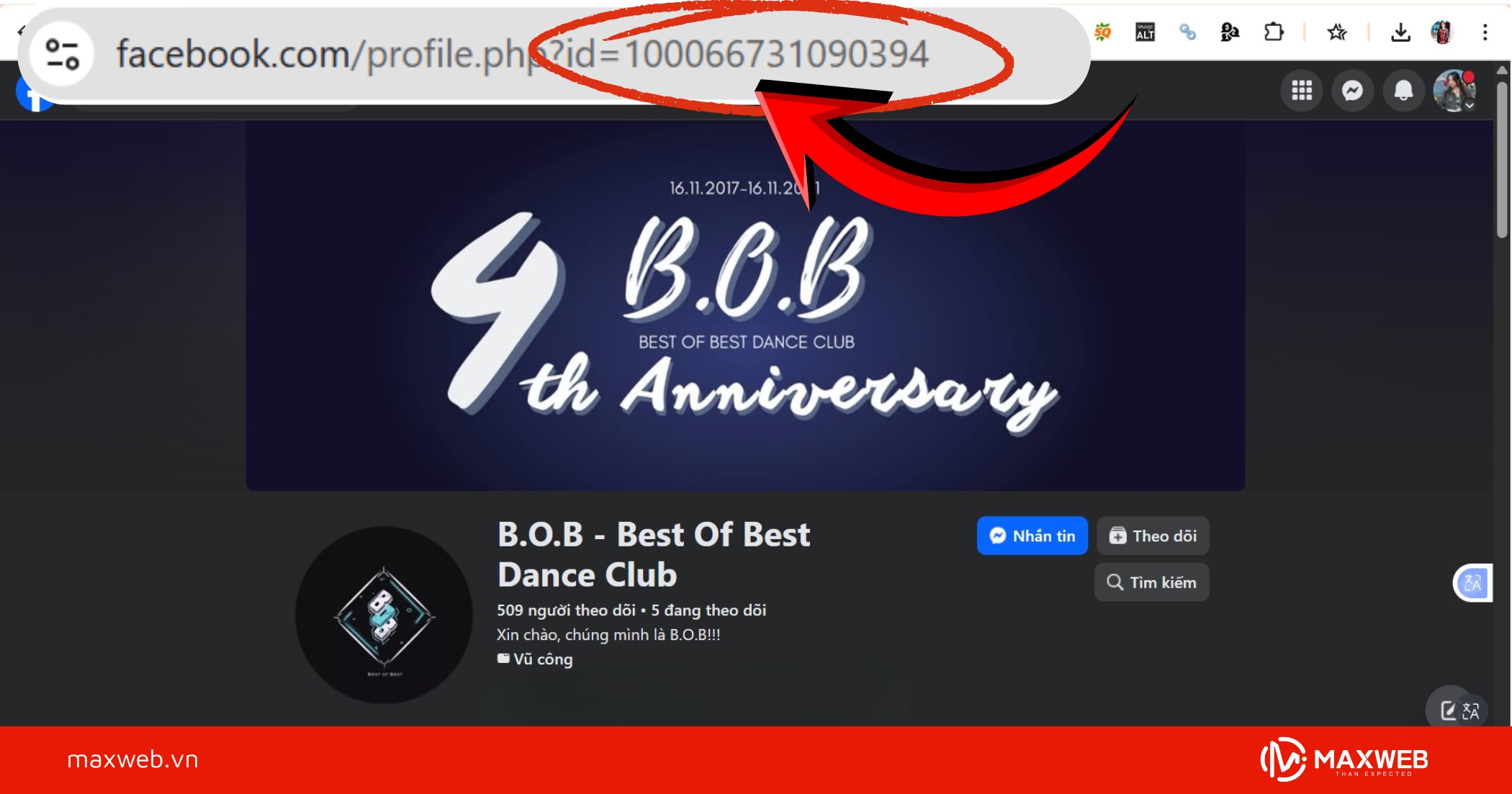 Nhìn lên thanh URL