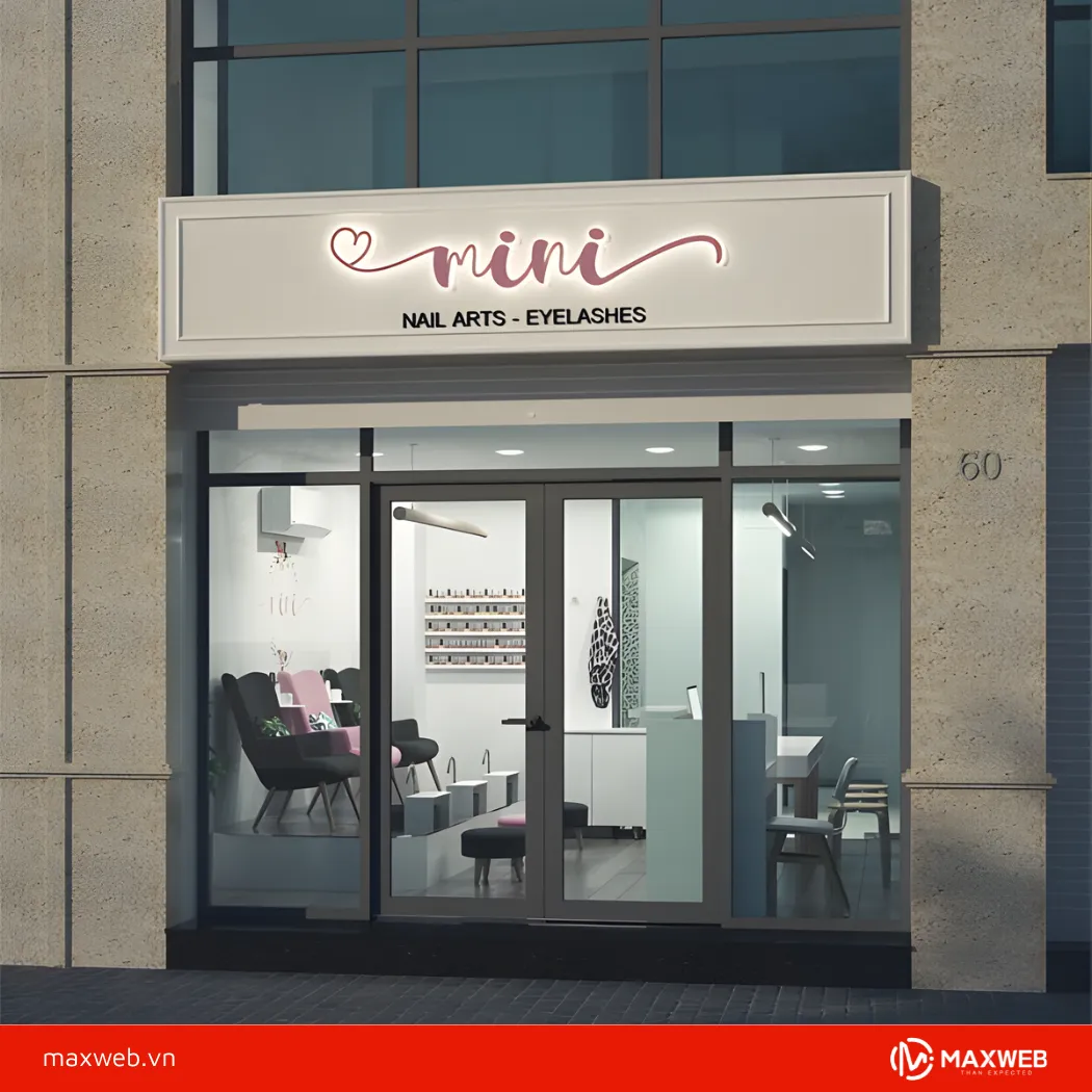 Bảng hiệu nail đơn giản - hiện đại