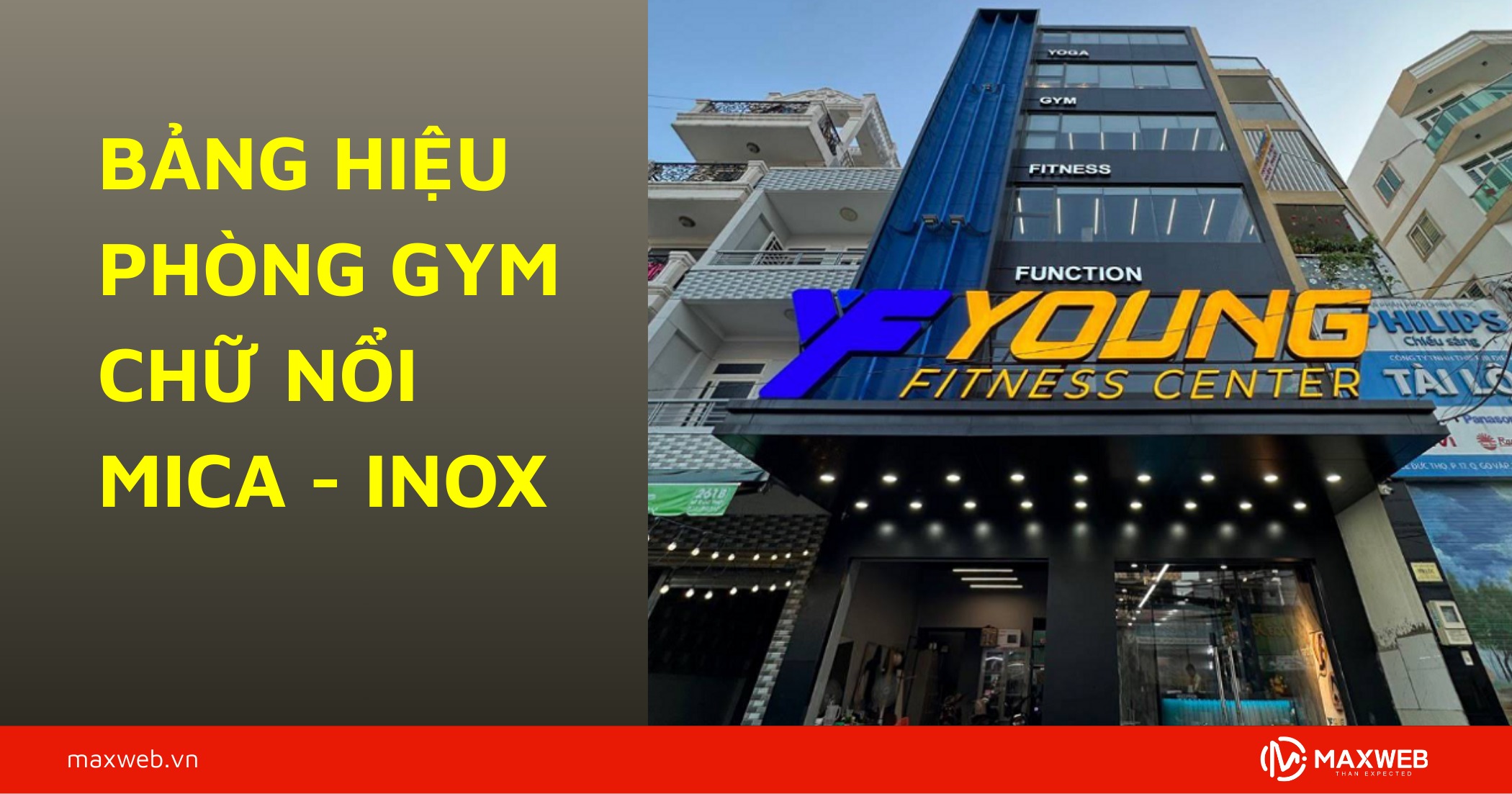 Biển hiệu phòng gym chữ nổi mica