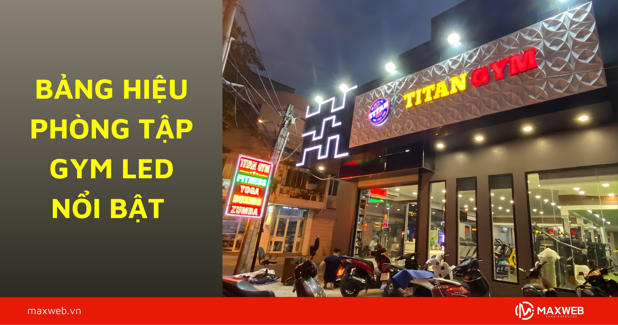 Biển hiệu phòng gym chữ nổi mica