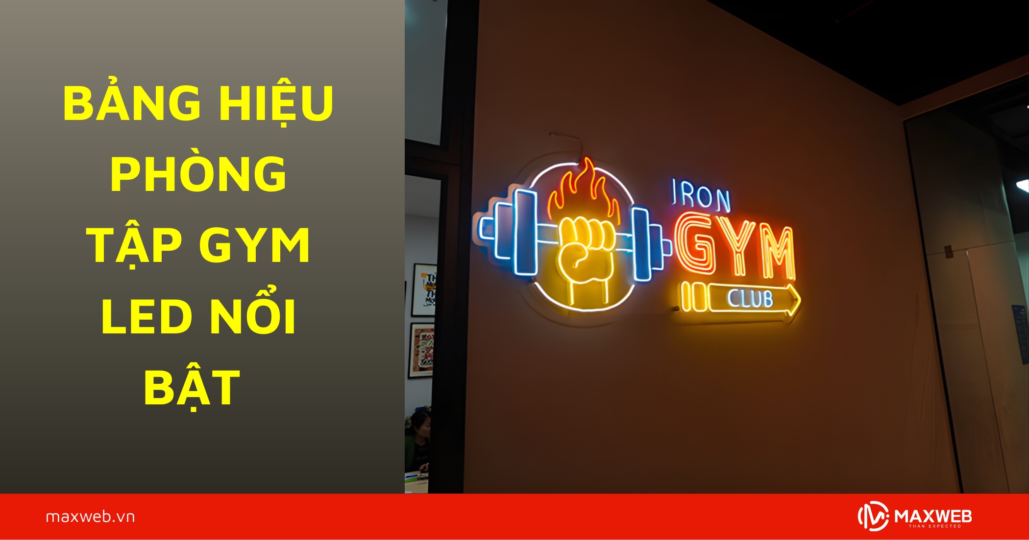 Bảng hiệu phòng tập gym LED