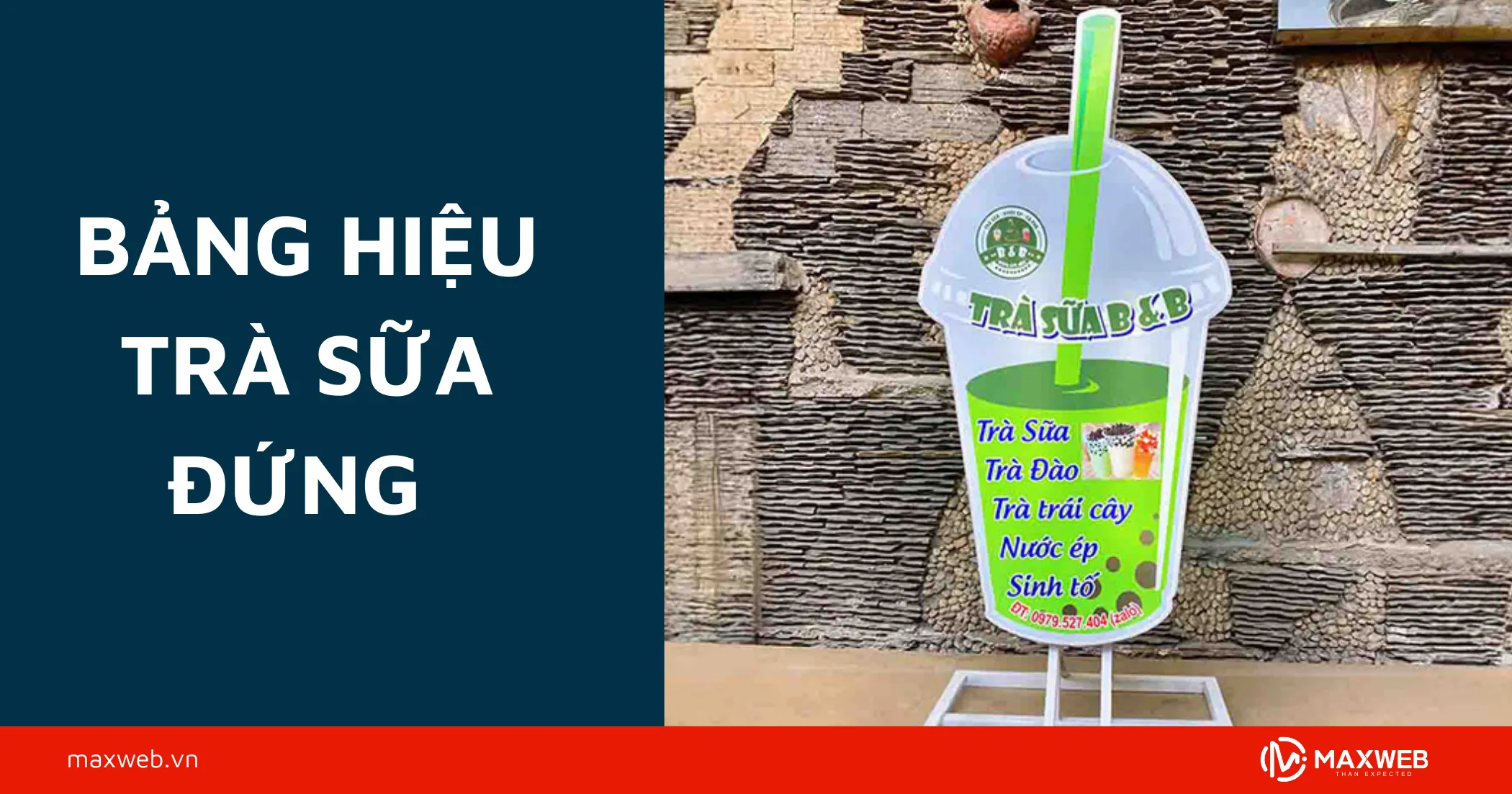 Bảng hiệu trà sữa đứng