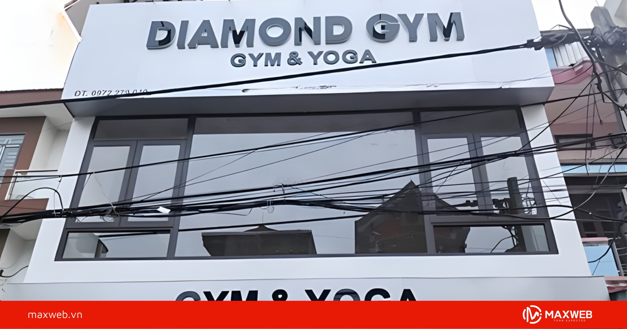 Biển quảng cáo phòng tập gym phong cách tối giản