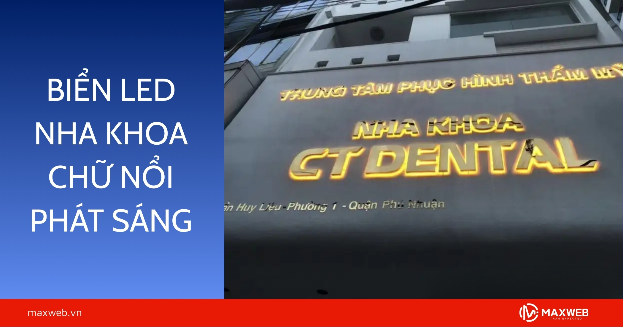 Biển led nha khoa chữ nổi phát sáng
