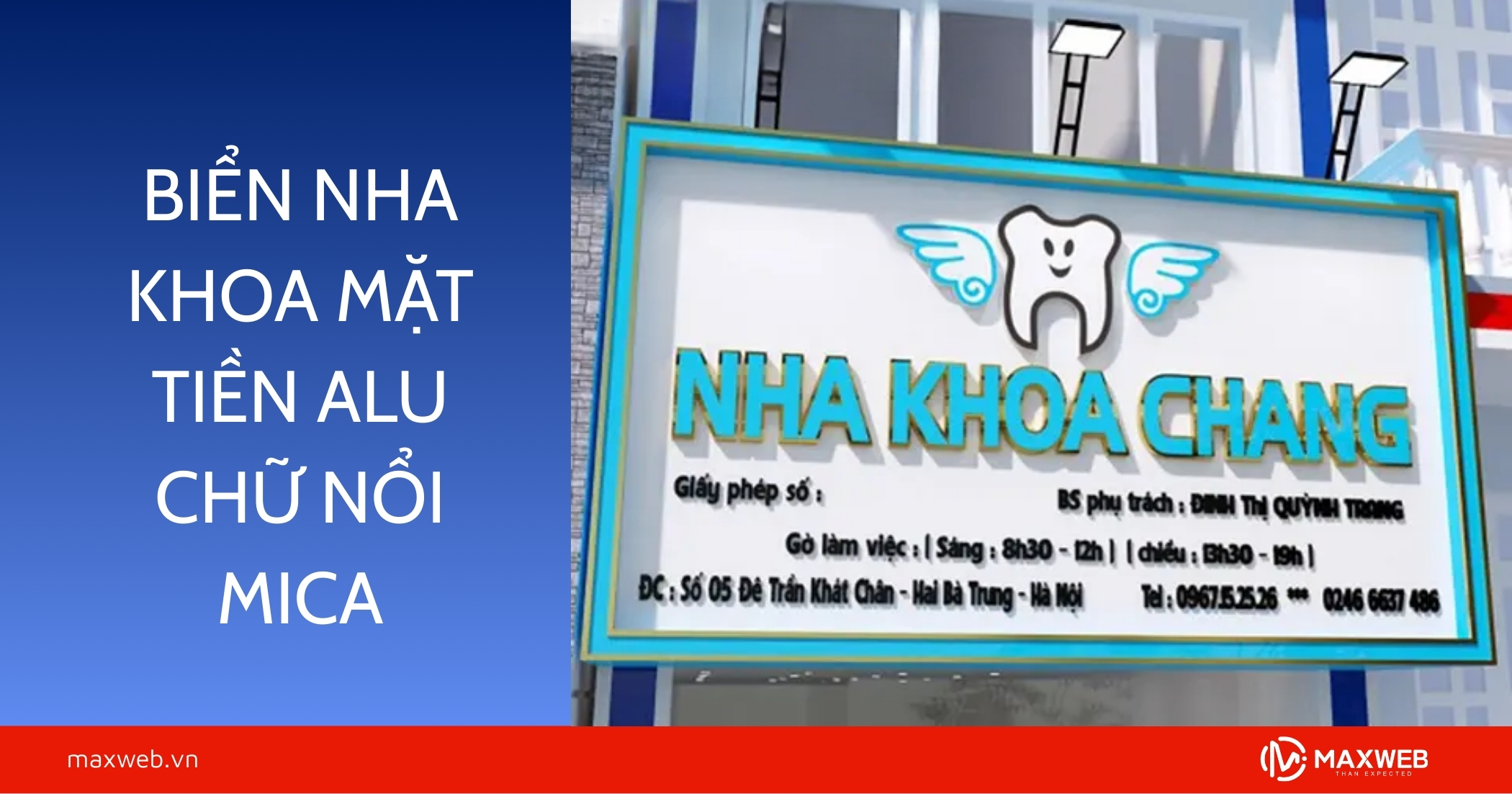 Biển nha khoa mặt tiền alu