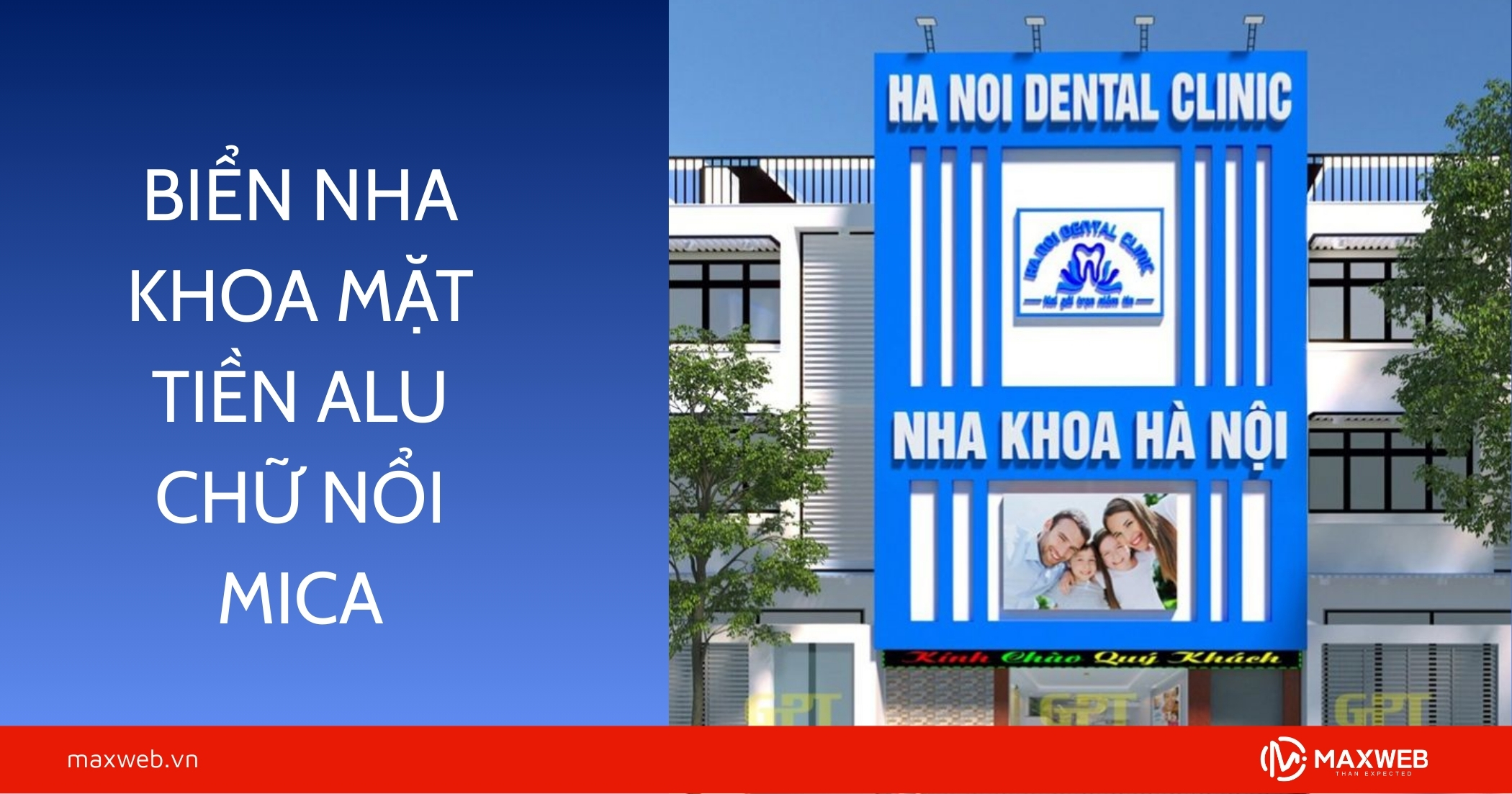 Biển nha khoa mặt tiền alu
