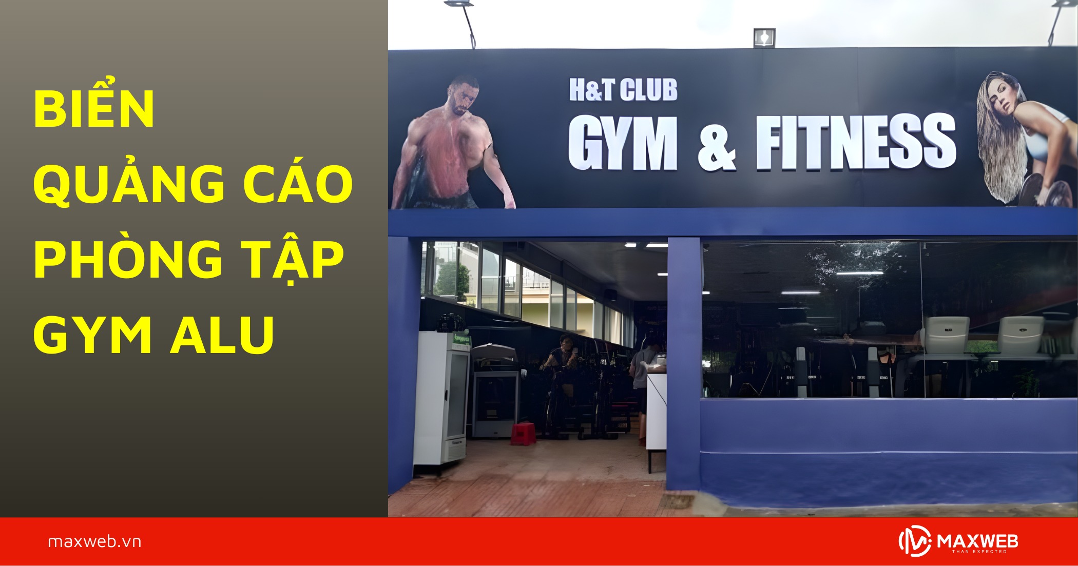 Biển quảng cáo phòng tập gym alu