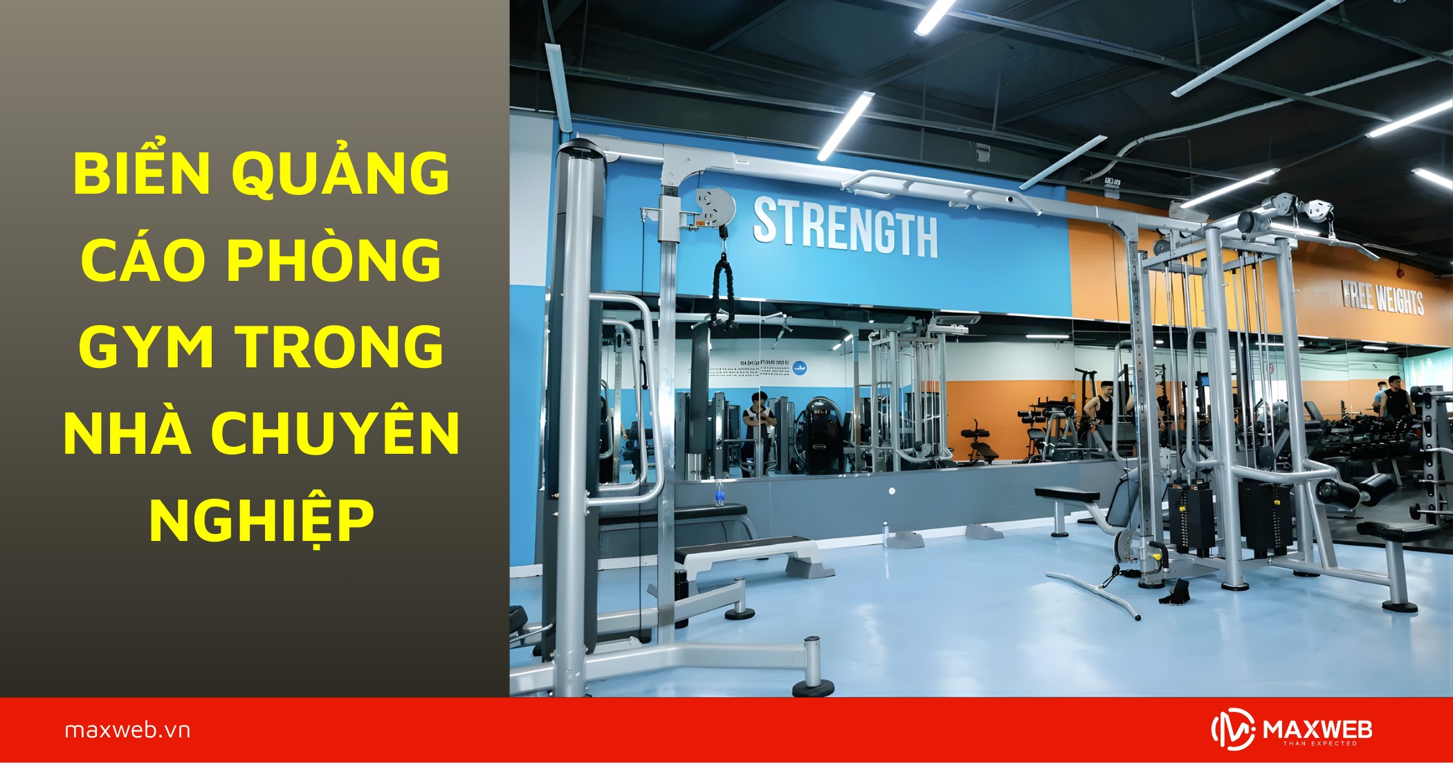 Biển quảng cáo phòng gym trong nhà