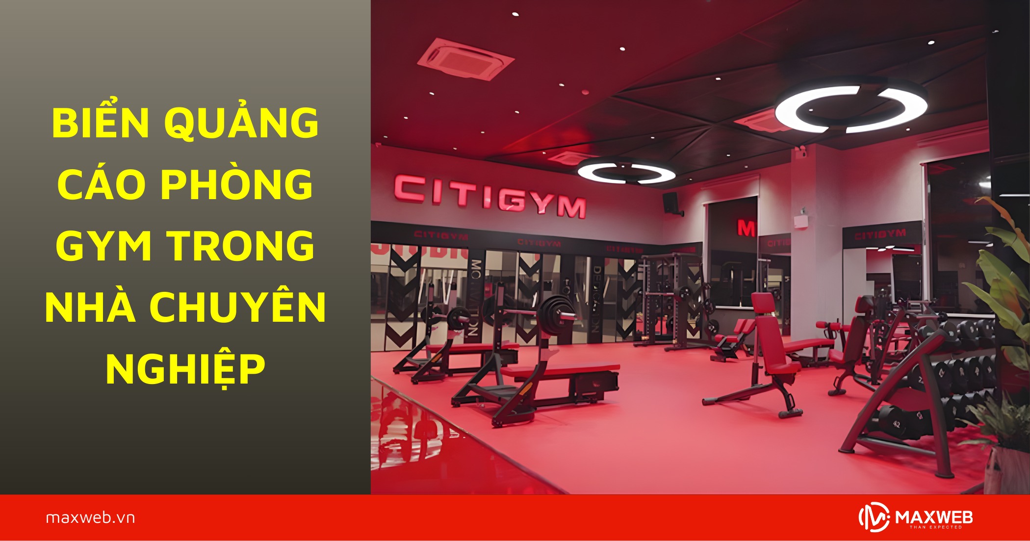 Biển quảng cáo phòng gym trong nhà