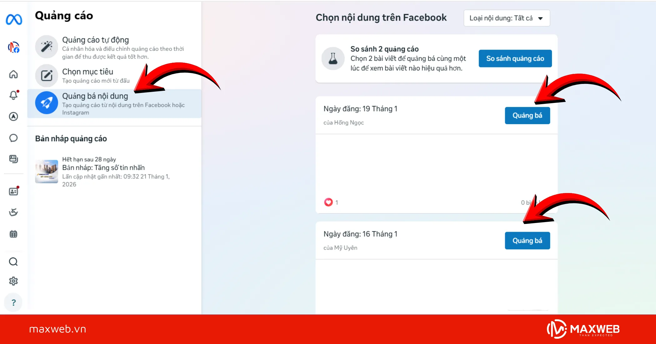 Chọn video livestream đã lưu