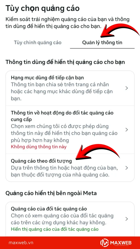 Chọn quản lý thông tin