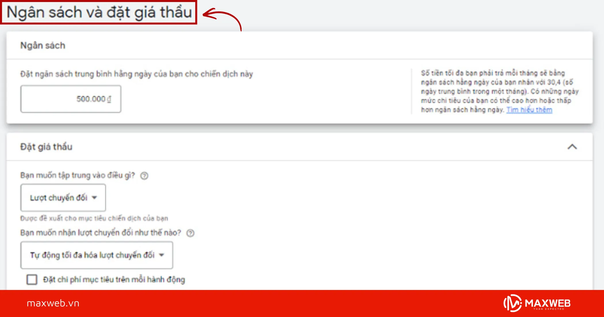 Thiết lập ngân sách và giá thầu Google GDN