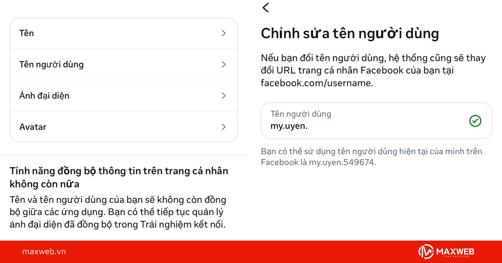 Thay đổi Tên người dùng (ID Facebook)