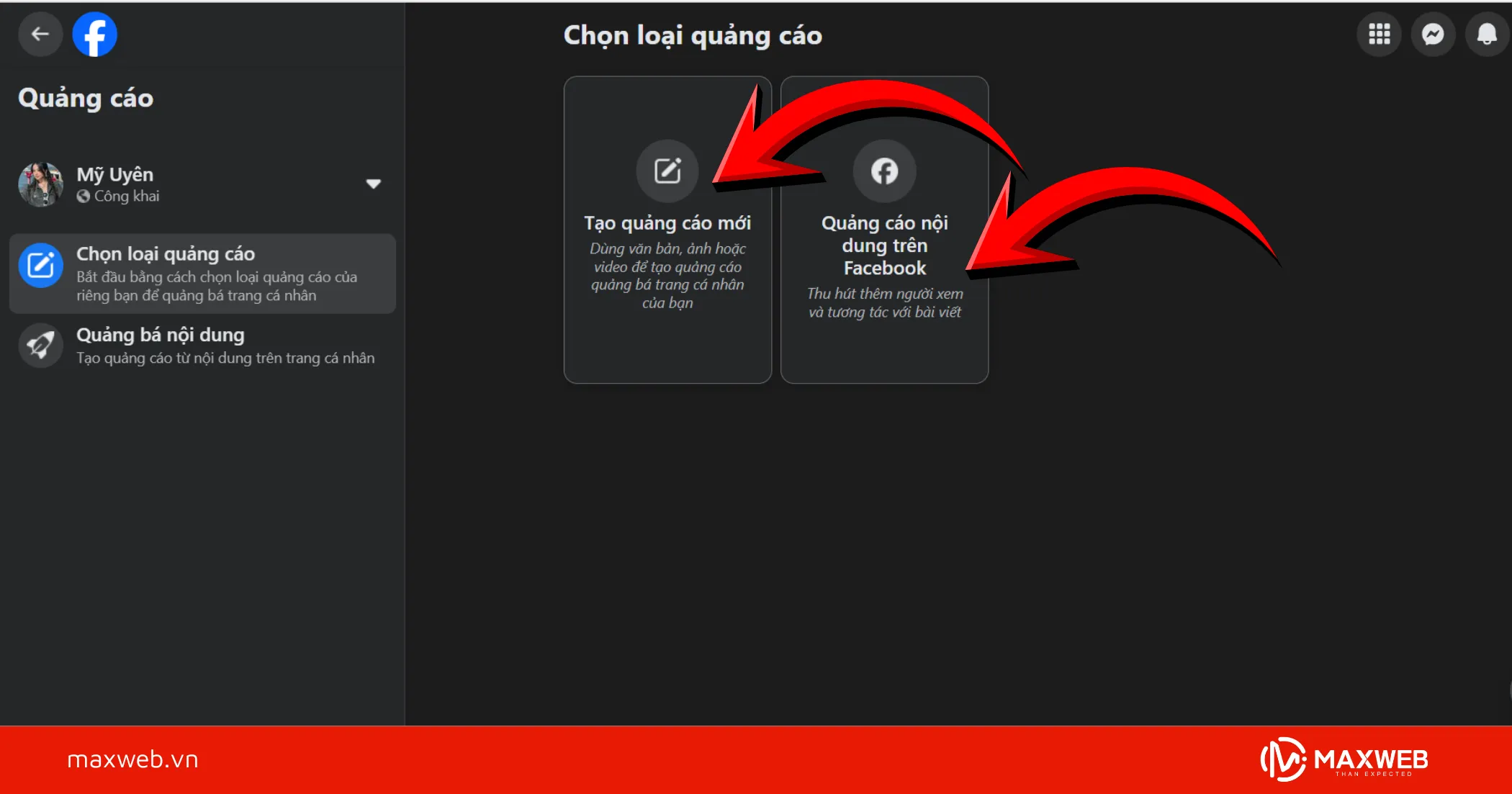 Chọn loại quảng cáo
