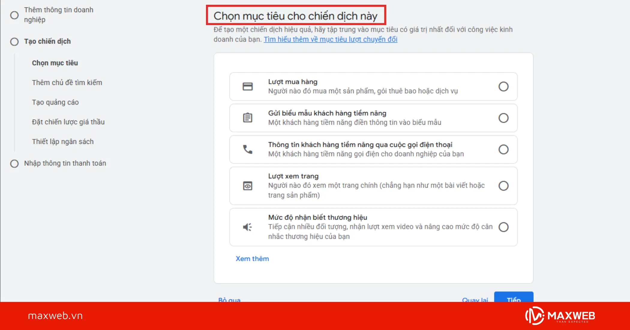 Chọn mục tiêu, đối tượng và ngân sách