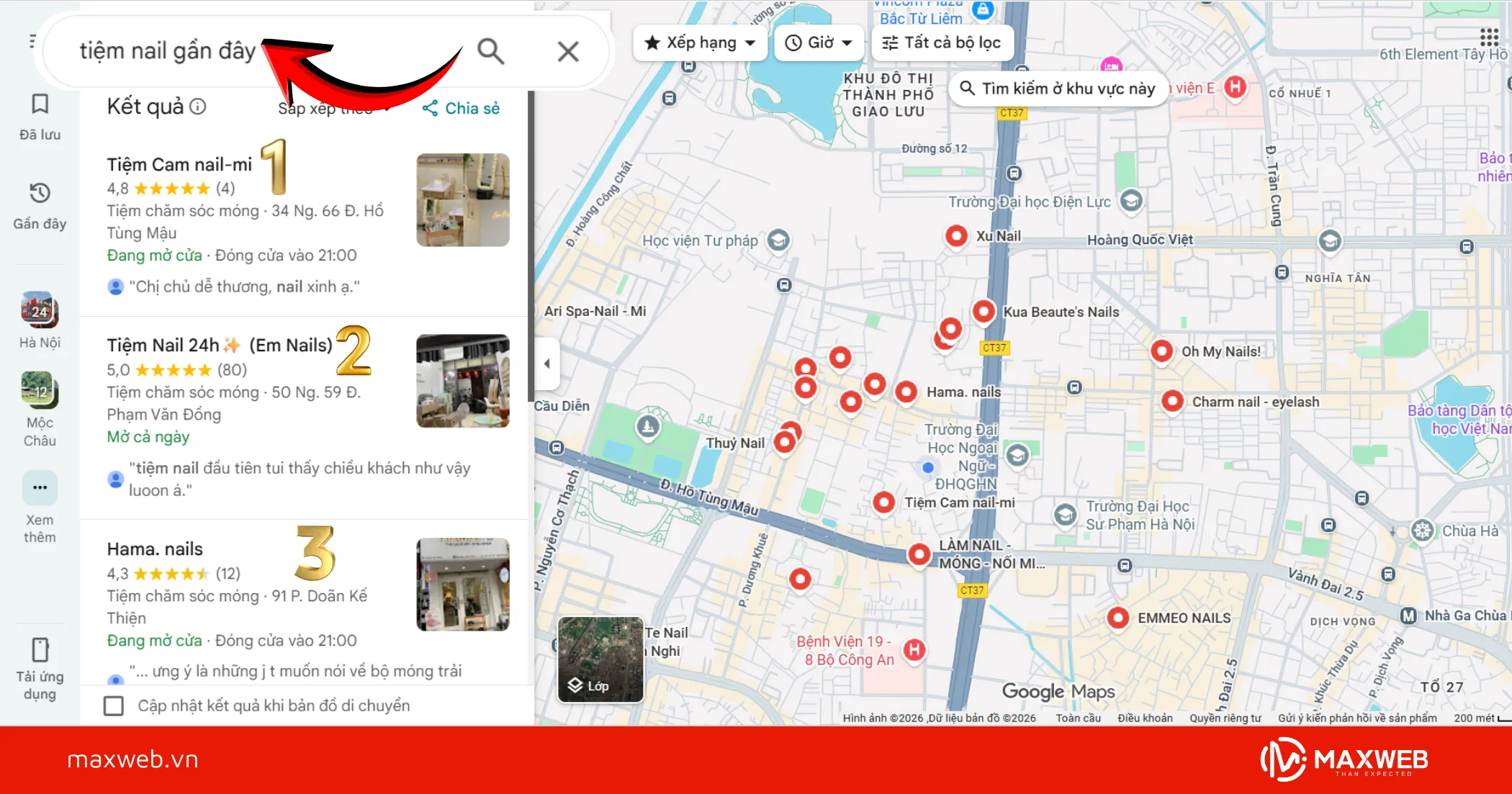 Tăng lượt khách cho tiệm nail với dịch vụ Review Map