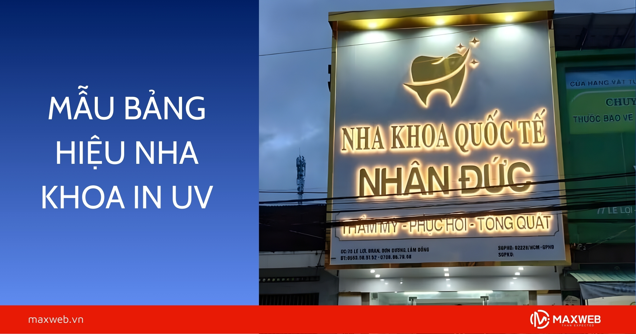 Mẫu bảng hiệu nha khoa in UV