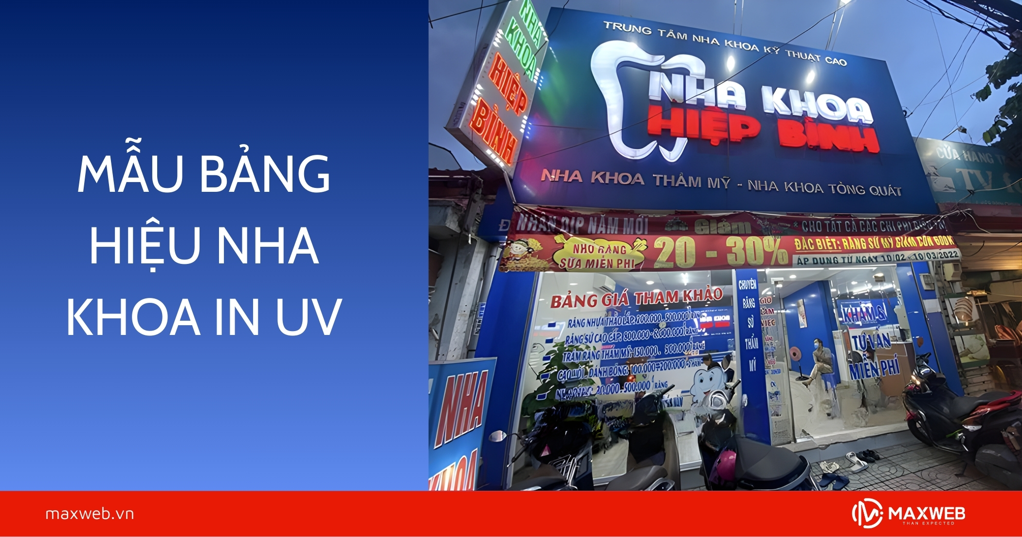 Mẫu bảng hiệu nha khoa in UV
