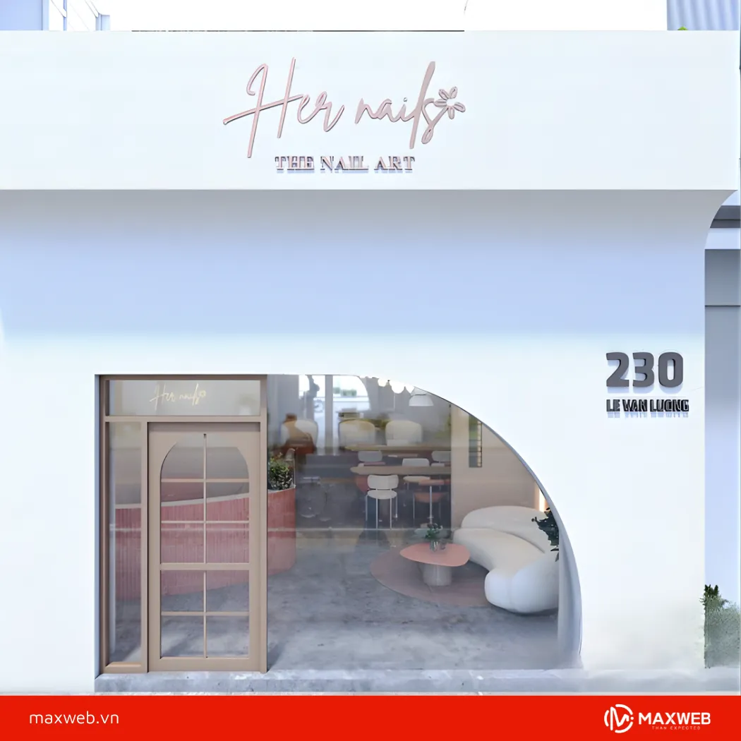 Mẫu biển hiệu nail phong cách Hàn Quốc