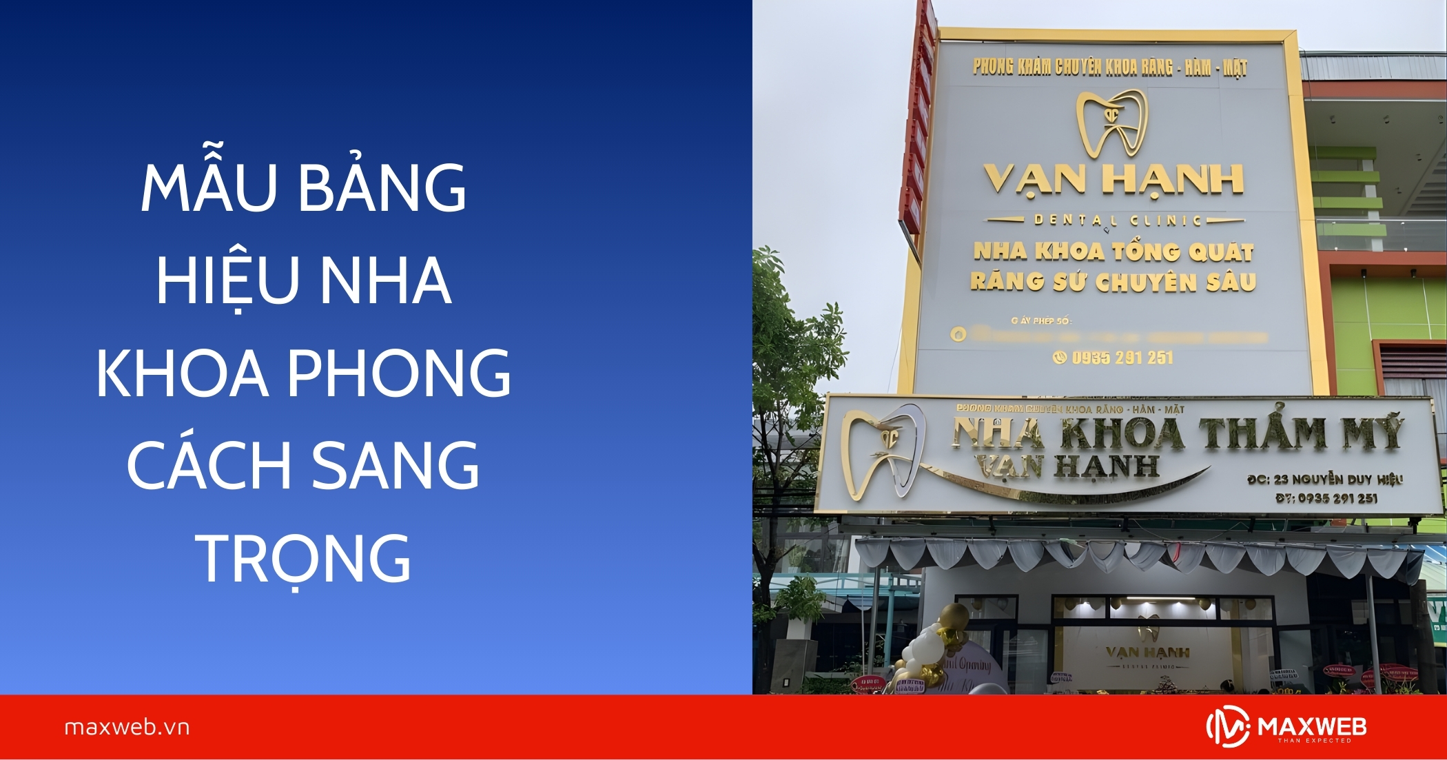 Mẫu bảng hiệu nha khoa phong cách sang trọng