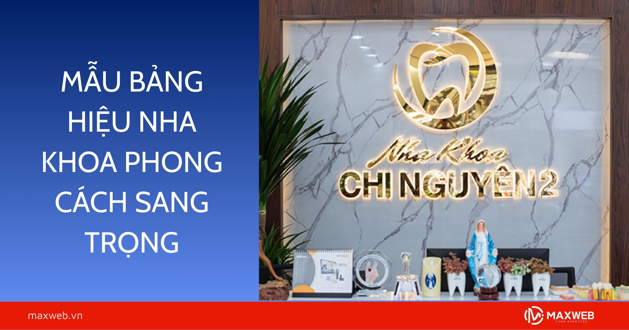 Mẫu bảng hiệu nha khoa phong cách sang trọng