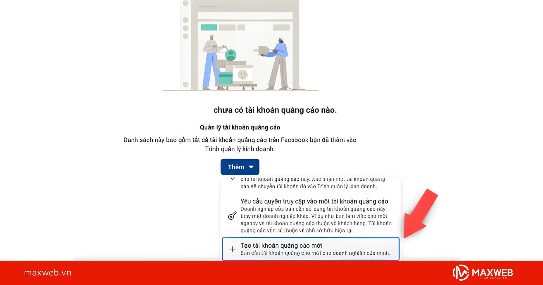 Thêm tài khoản quảng cáo
