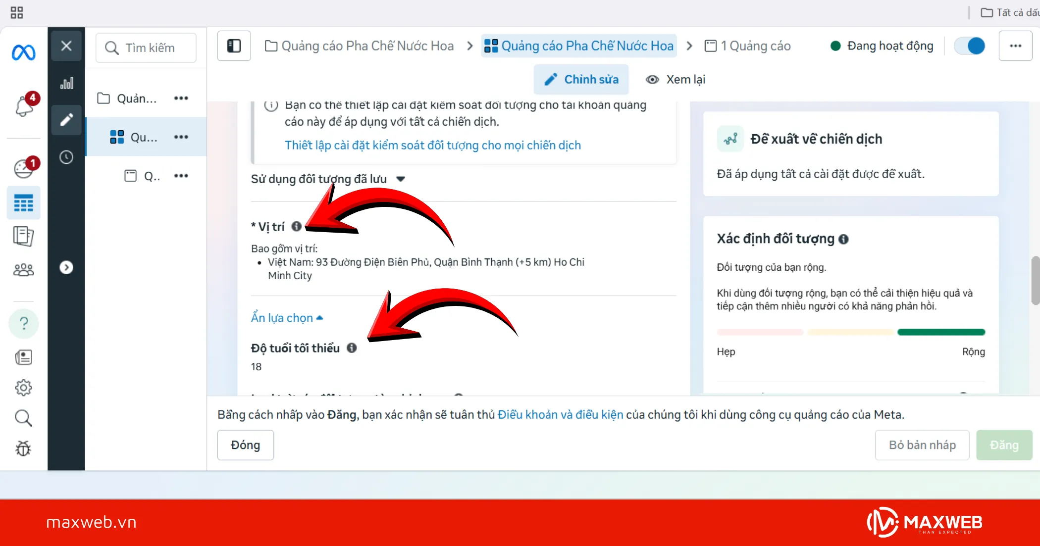 Target khách hàng theo khu vực địa lí, độ tuổi