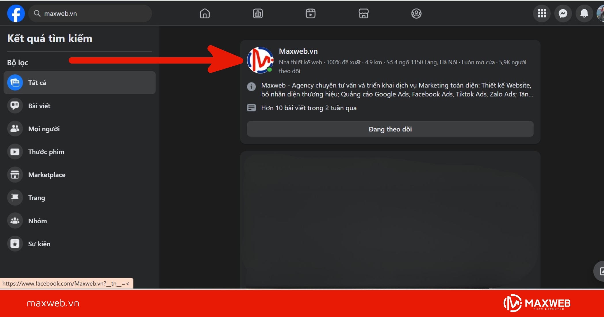 Vào Fanpage cần lấy ID