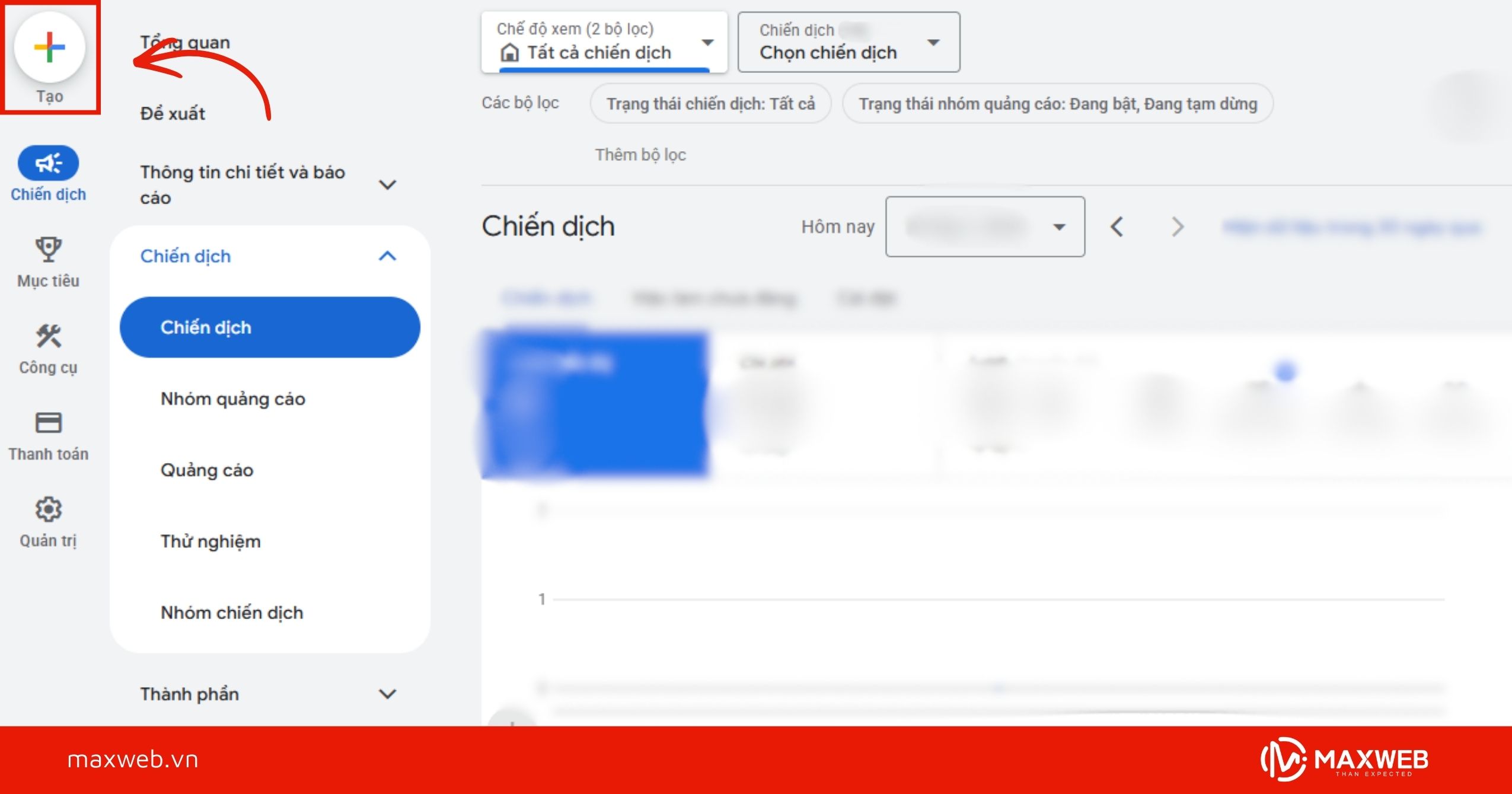 Truy cập và khởi tạo chiến dịch mới trên Google Ads