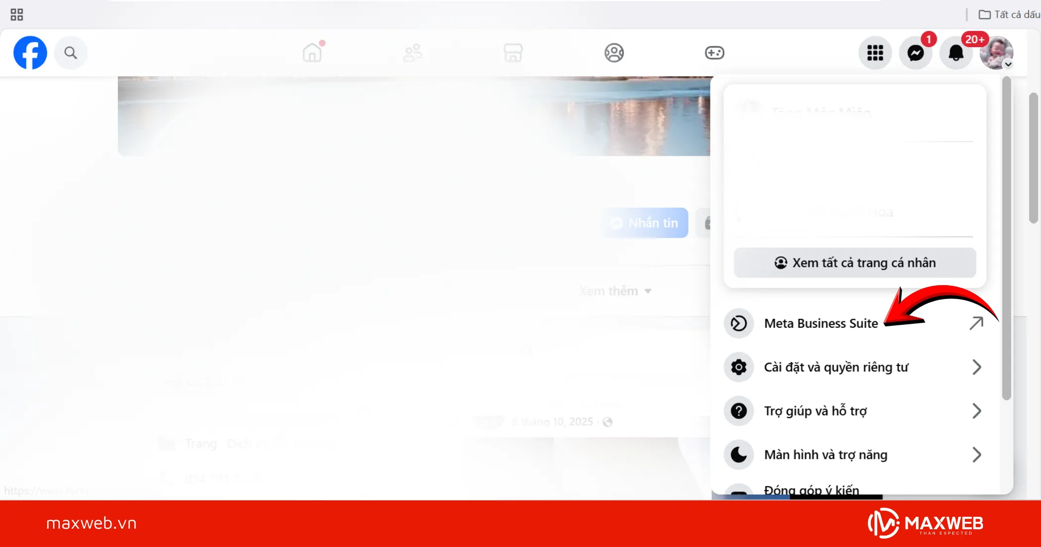 Vào Trình quản lý quảng cáo (Meta Ads Manager)