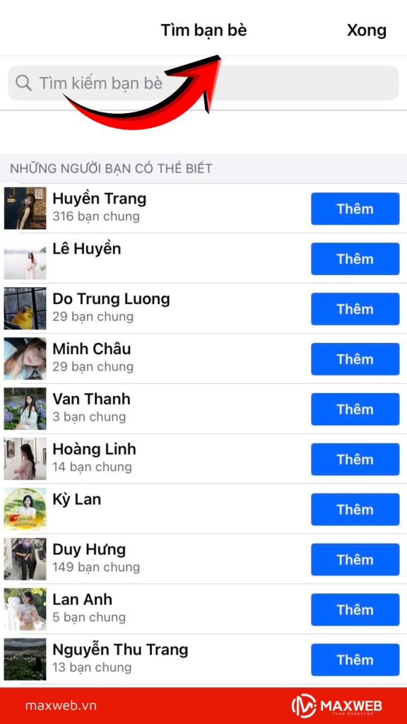 Truy cập và tìm bạn bè