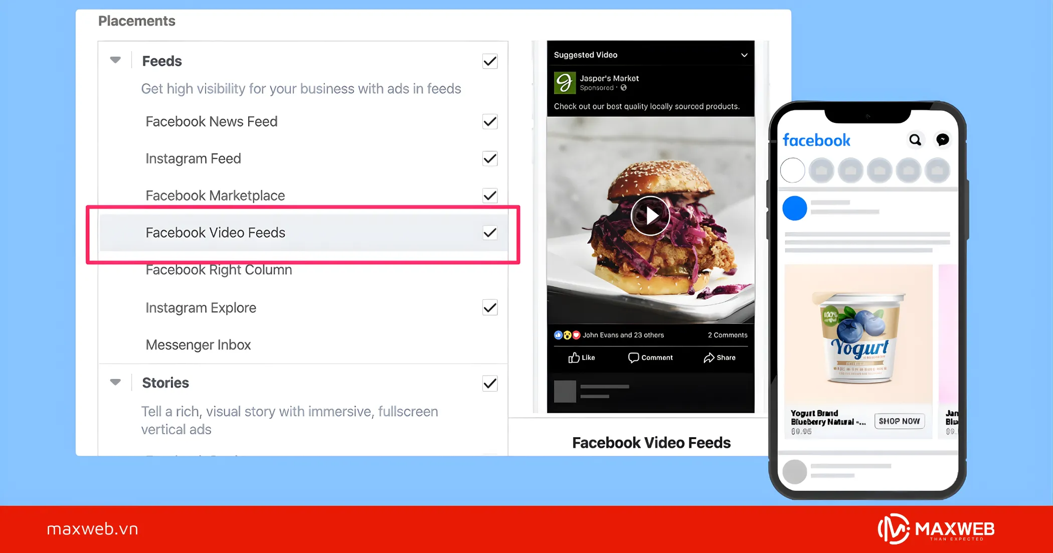 Vị trí quảng cáo trên Bảng tin (Facebook Feed)